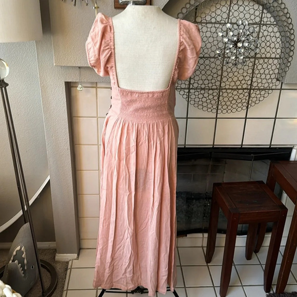 Free people cut out waist backless w/ wrap top small in a pinky peach color - Picture 6 of 12